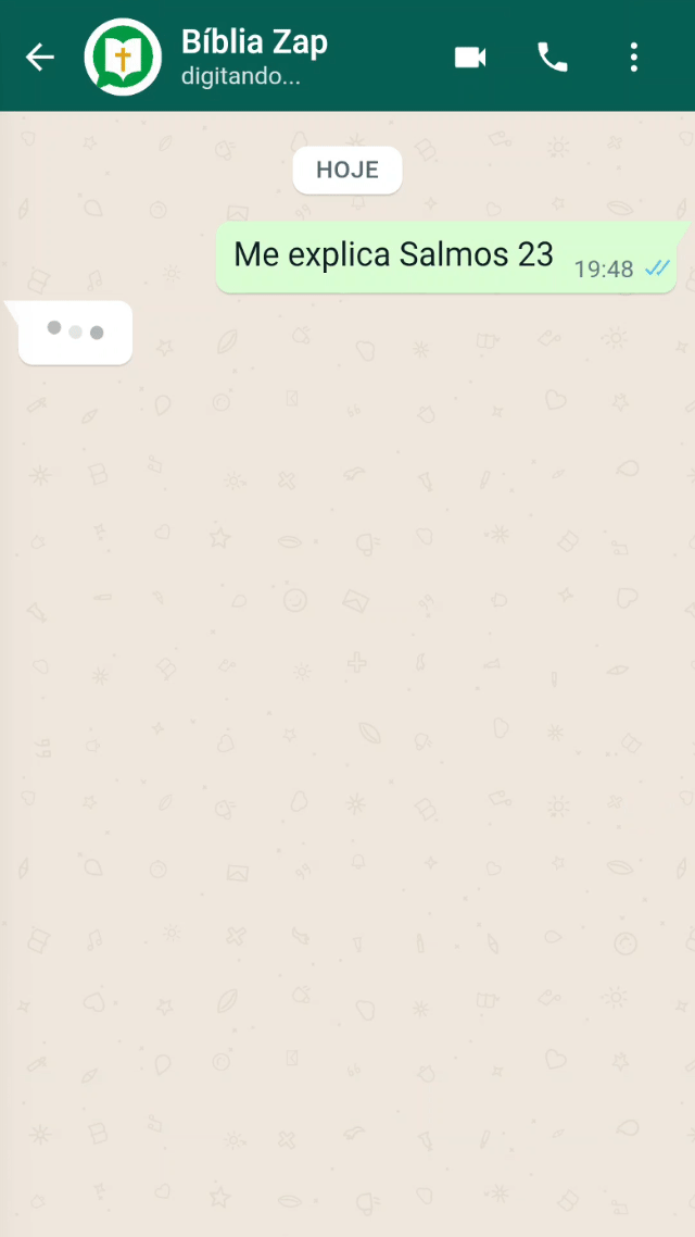 Biblia Zap respondendo um versículo no WhatsApp